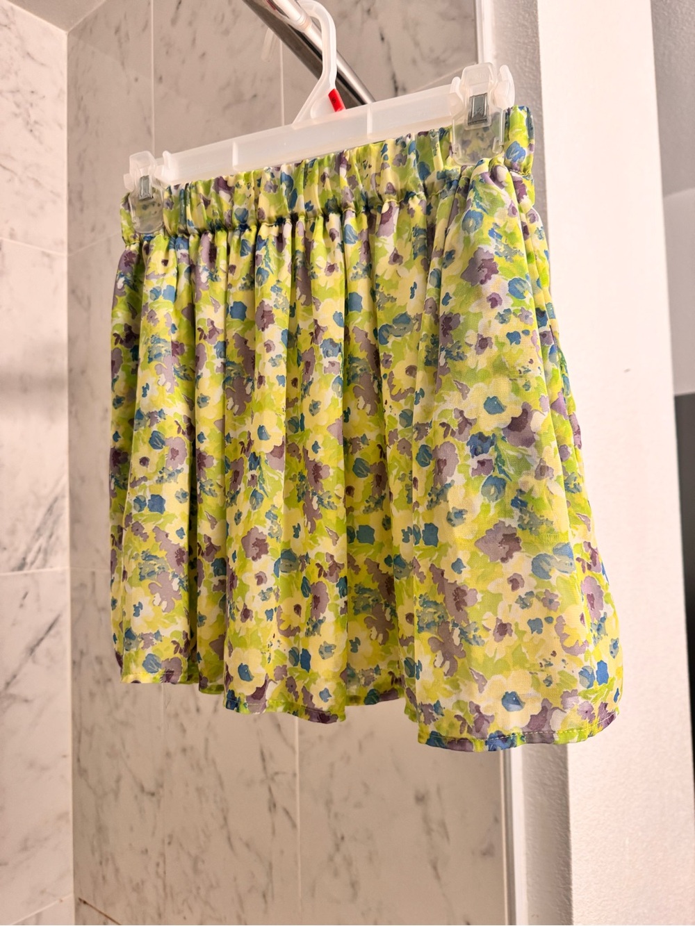 Zara Floral Mini Skirt with Purple & Blue Accents